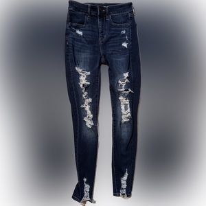 American Eagle Next Level Stretch Ripped Skinny Jeans Women Size 2